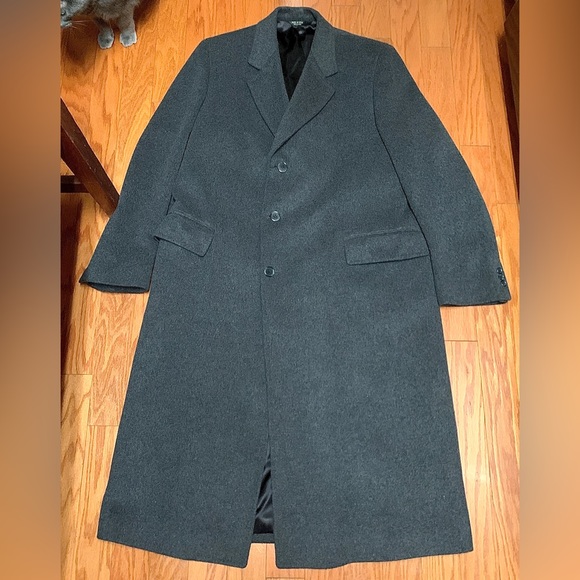 Men’s 46 XL Full Length Jacobson’s Custom USA Made ALPACUNA Trench Overcoat - Picture 2 of 16